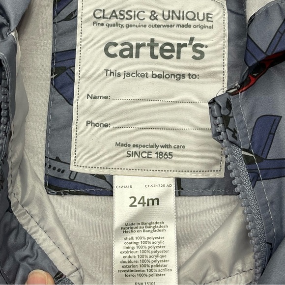 Carters Lightweight Jacket size 24months - Picture 6 of 8